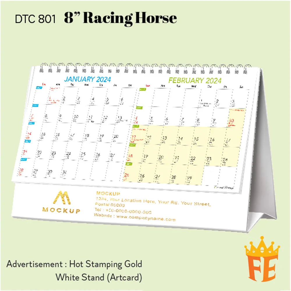 8" Racing Horse Calendar