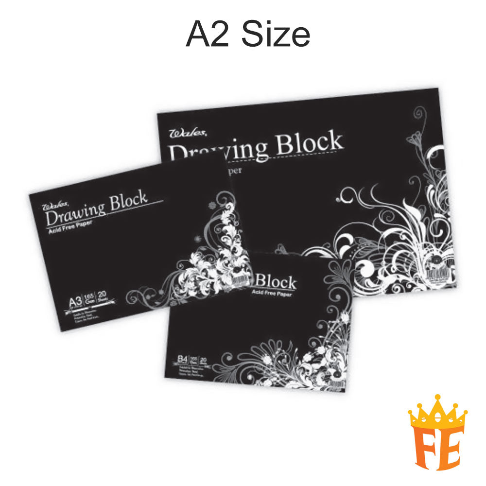 Drawing Block 20 Sheets 135gsm / 165gsm B4 / A3 / A2