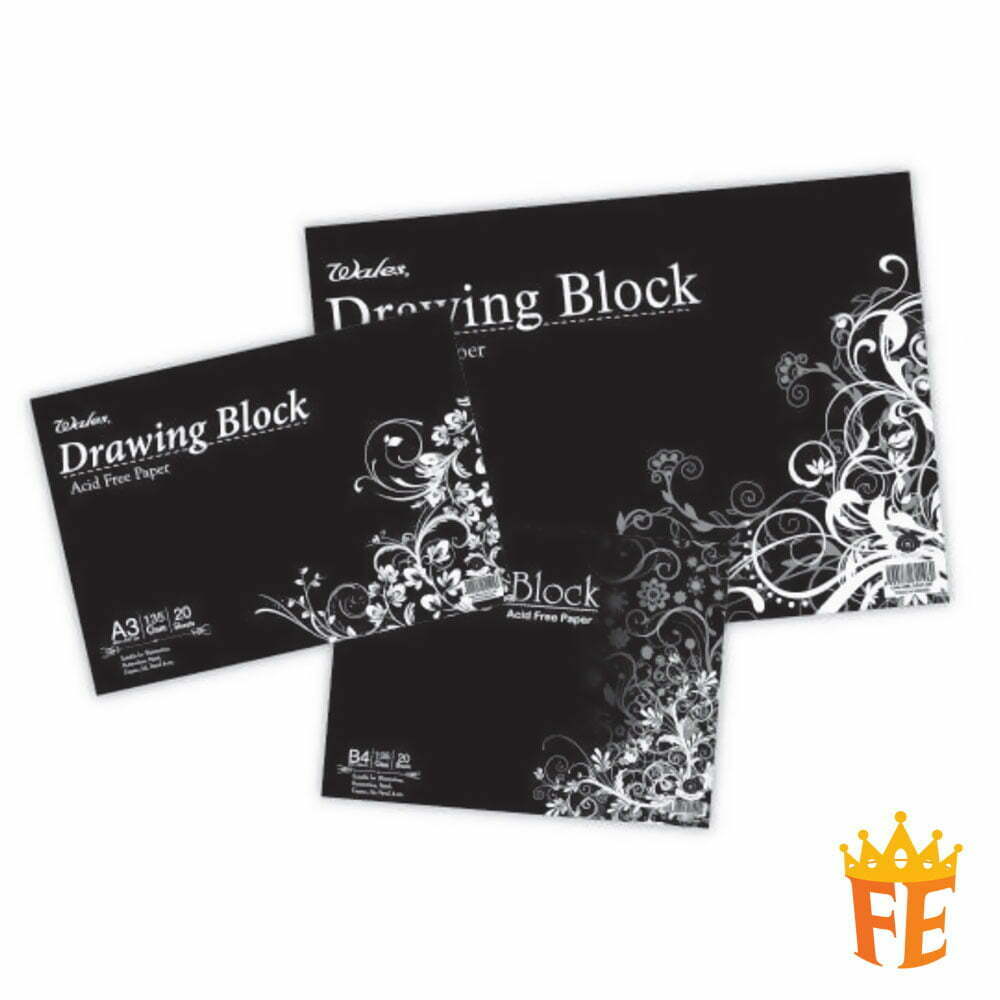 Drawing Block 20 Sheets 135gsm / 165gsm B4 / A3 / A2
