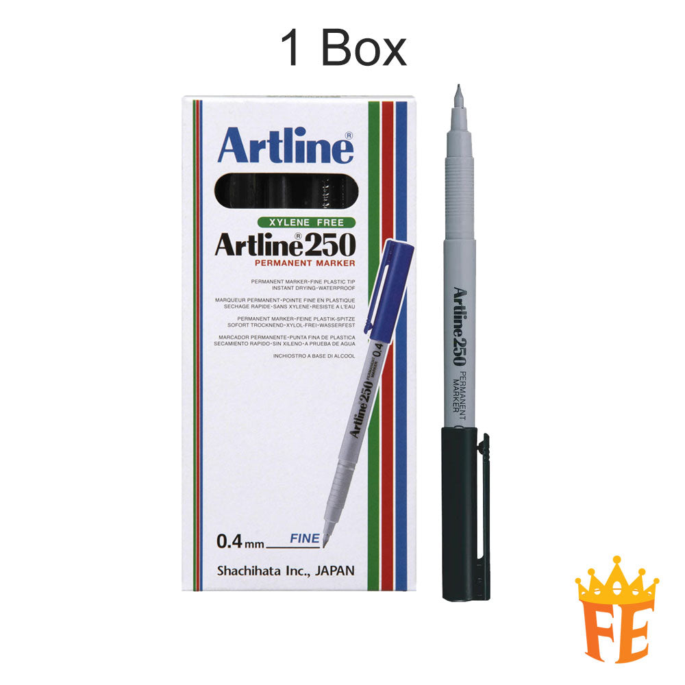 Artline Permanent Marker 250 Sign Pen 0.4mm All Colour