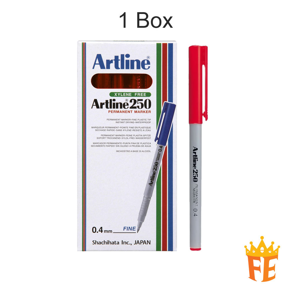 Artline Permanent Marker 250 Sign Pen 0.4mm All Colour