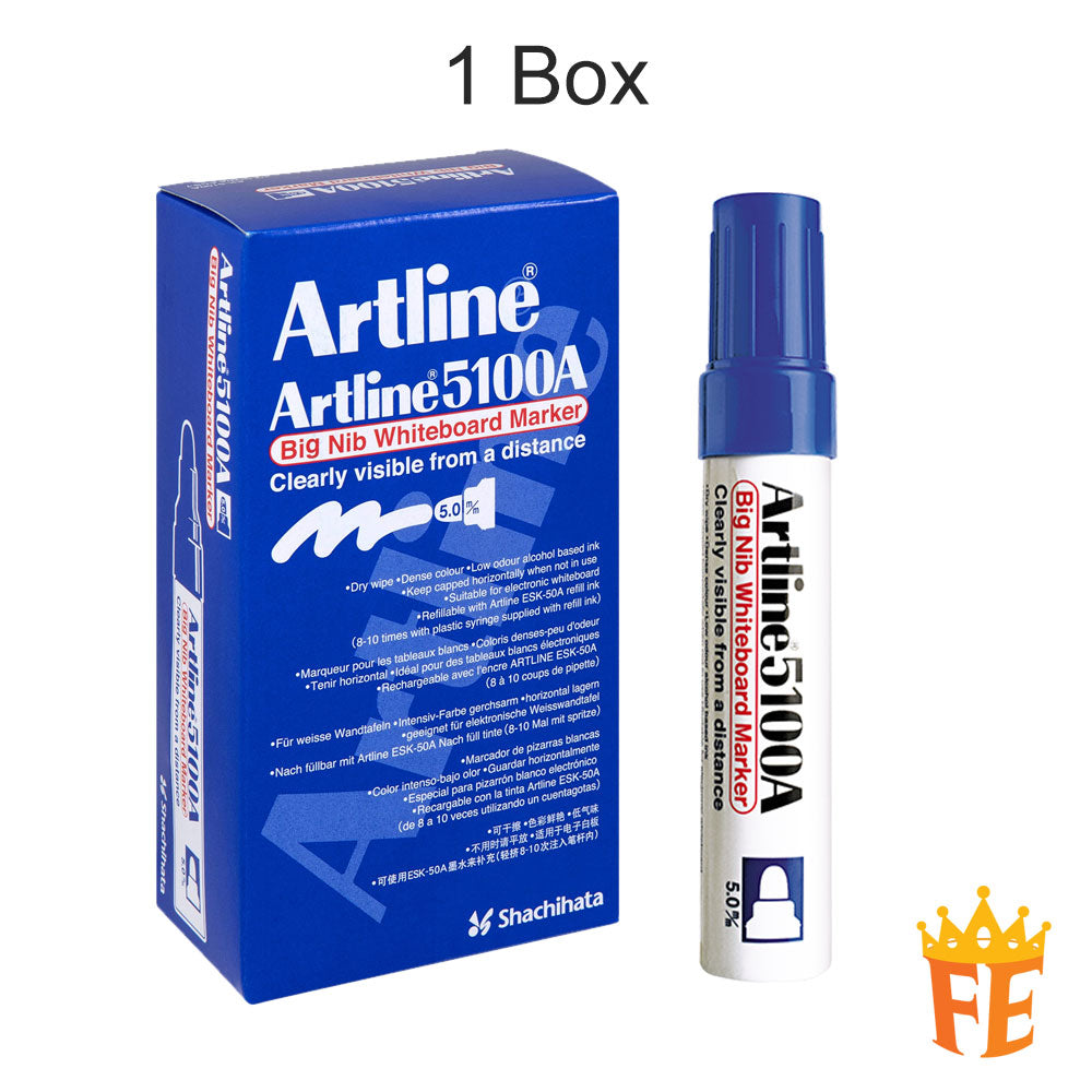 Artline Whiteboard Marker Ek-5100A / Ek-5109A Big Tip All Colour