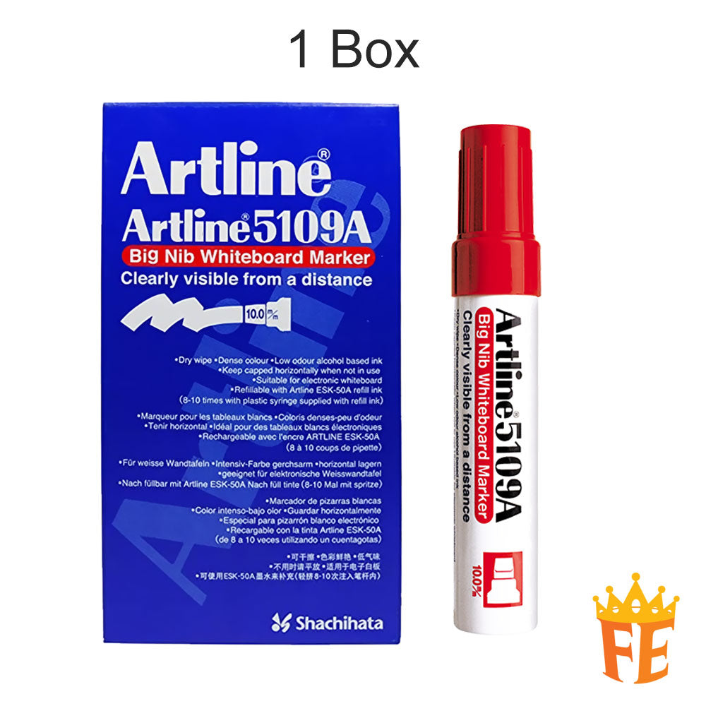 Artline Whiteboard Marker Ek-5100A / Ek-5109A Big Tip All Colour