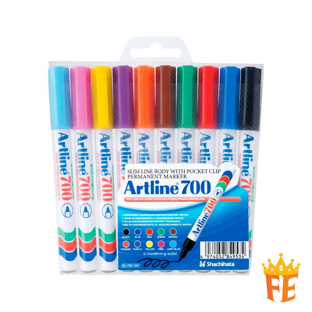 Artline Permanent Marker Ek-700 Fine Tip 0.7mm & All Colour