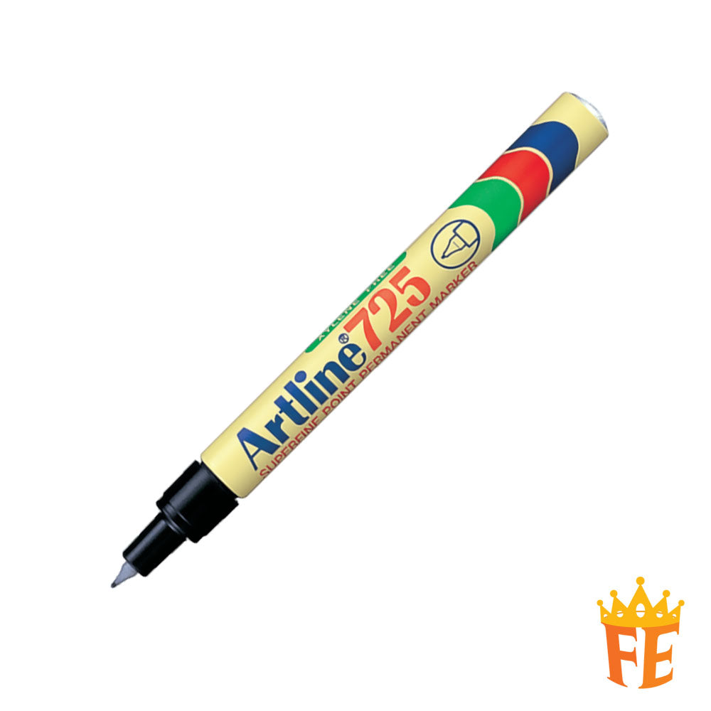 Artline Permanent Marker 725 Fine Tip 0.4mm Black / Blue / Red