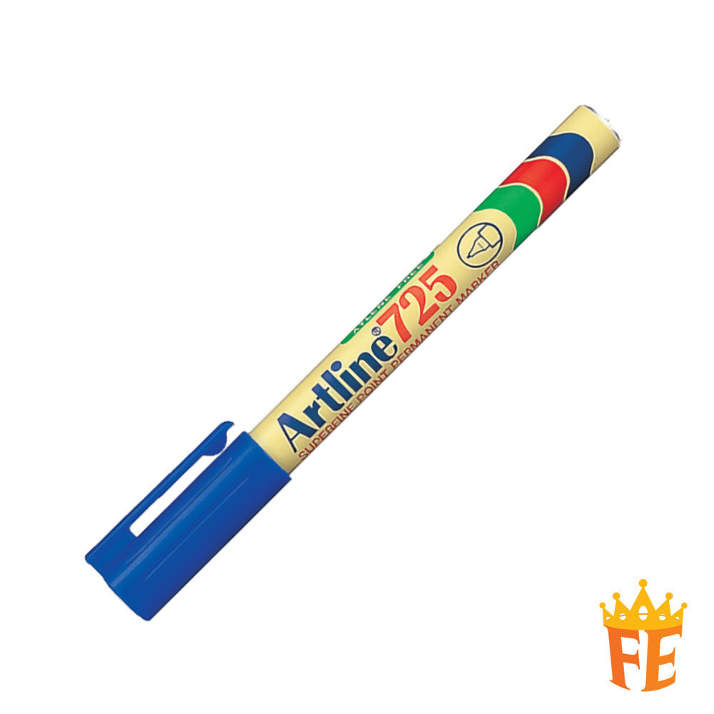 Artline Permanent Marker 725 Fine Tip 0.4mm Black / Blue / Red