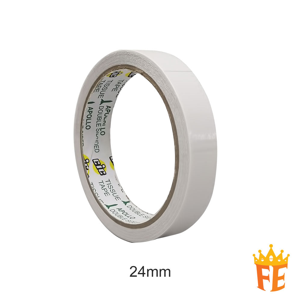 Apollo Double Sided Cotton Tape (Tissue Tape) (9.1meter) All Size