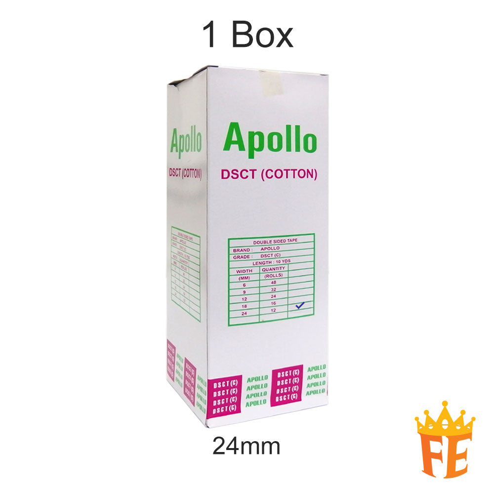 Apollo Double Sided Cotton Tape (Tissue Tape) (9.1meter) All Size