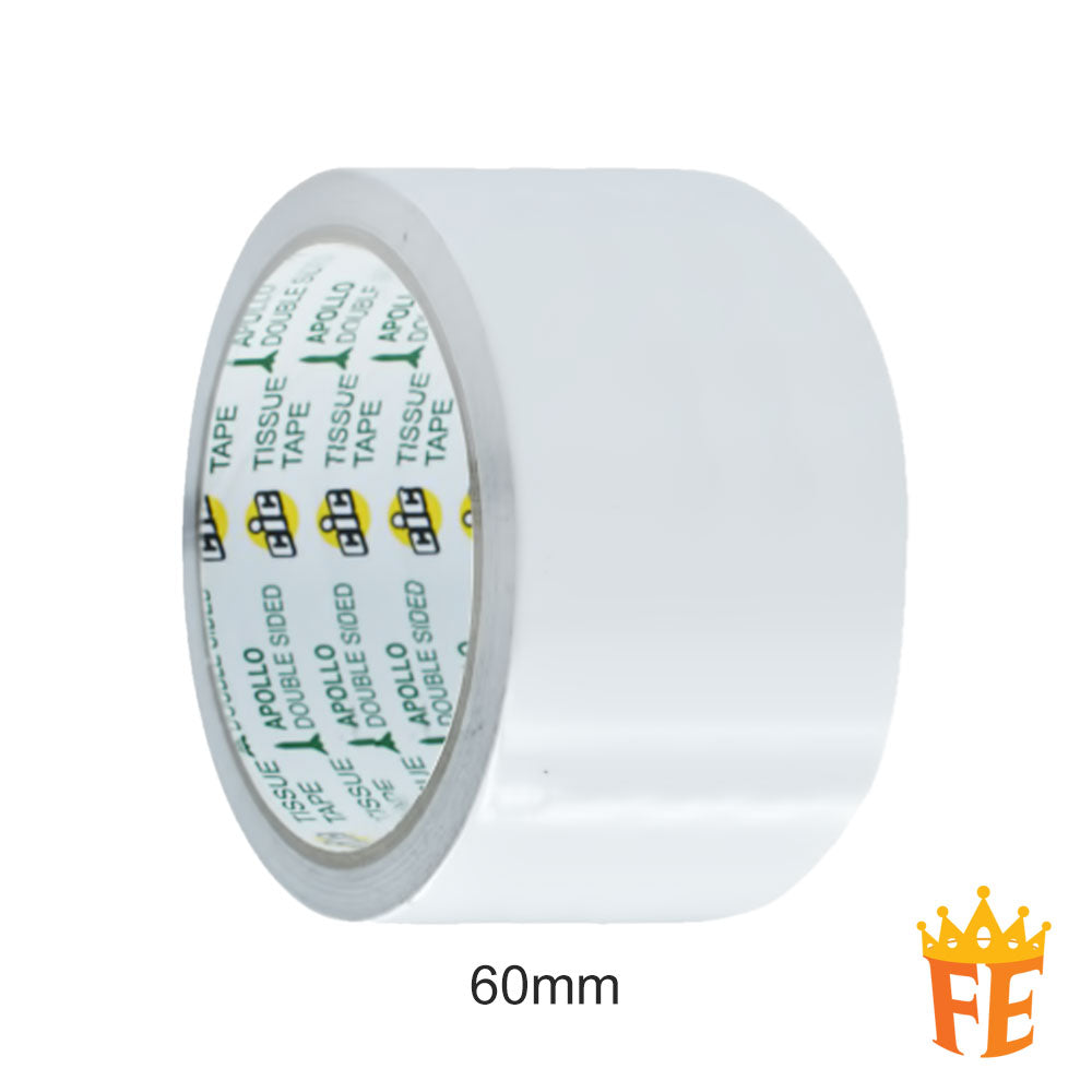 Apollo Double Sided Cotton Tape (Tissue Tape) (9.1meter) All Size