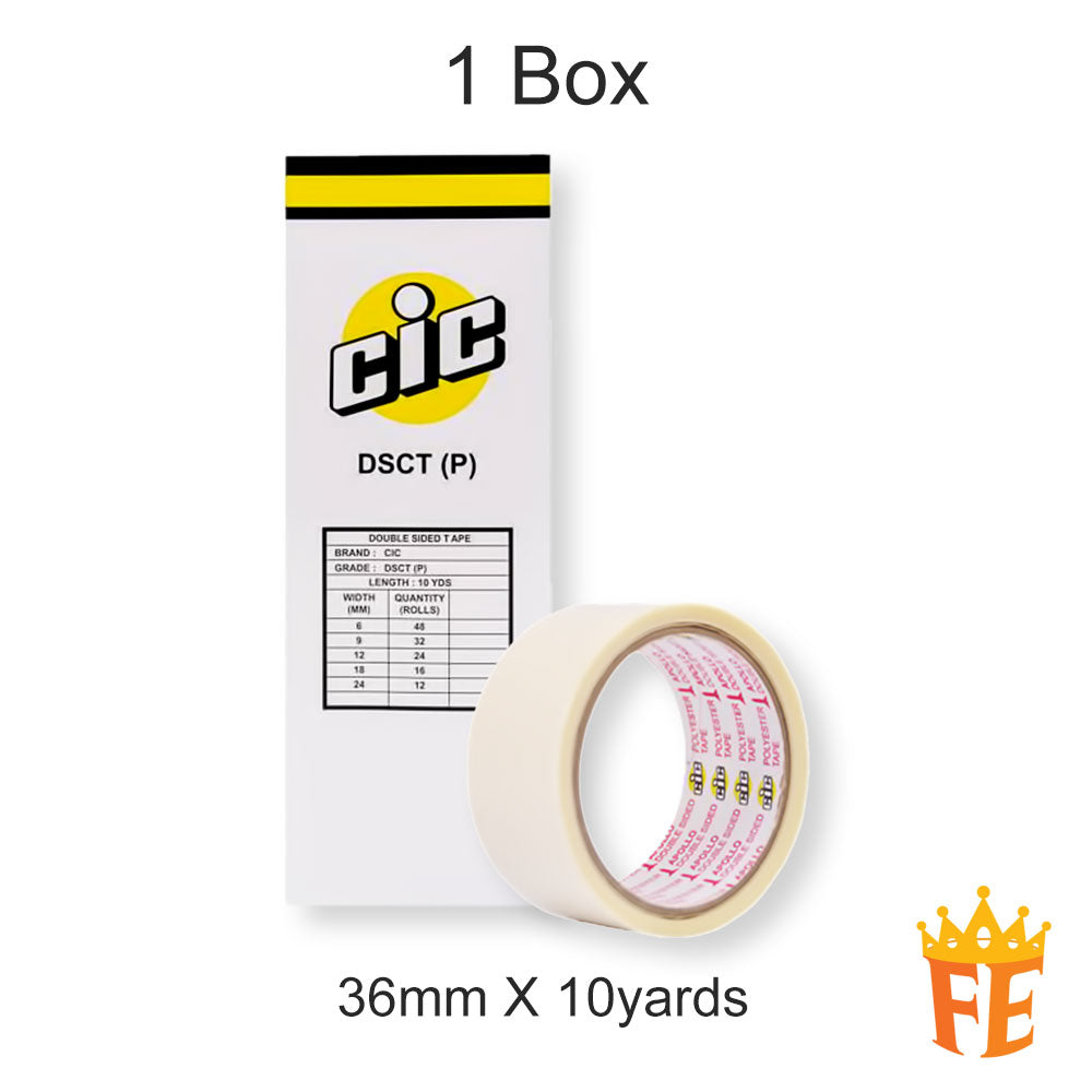 CIC Double Side Polyester Tape (9.15meter) All Size (Sold in Cartons)