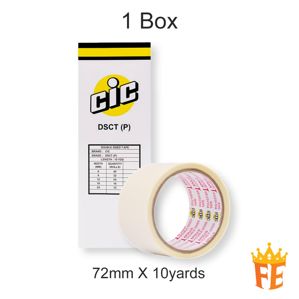 CIC Double Side Polyester Tape (9.15meter) All Size (Sold in Cartons)