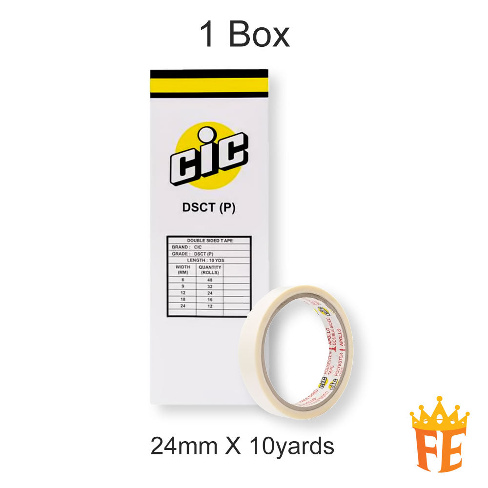 CIC Double Side Polyester Tape (9.15meter) All Size (Sold in Cartons)