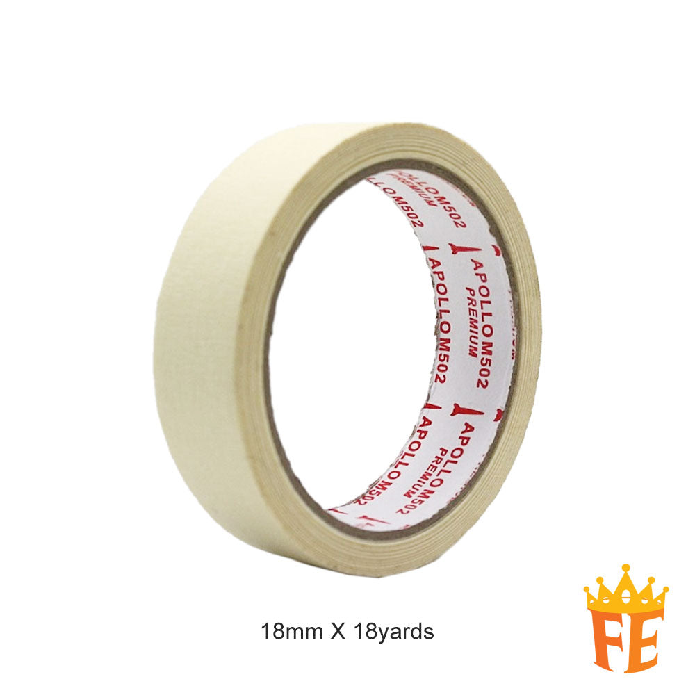 Apollo Masking Tape M502 (16.5meter) All Size (Sold in Cartons)