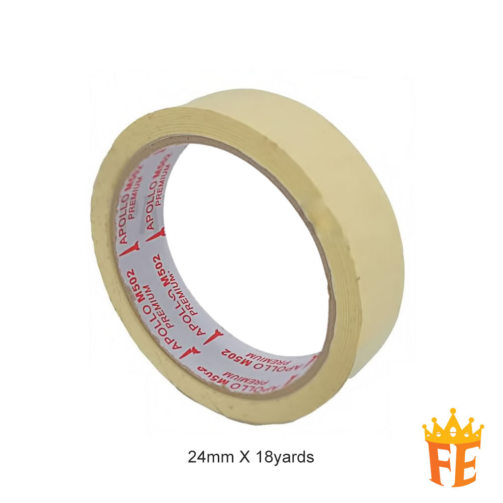 Apollo Masking Tape M502 (16.5meter) All Size (Sold in Cartons)