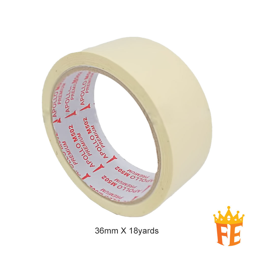 Apollo Masking Tape M502 (16.5meter) All Size (Sold in Cartons)