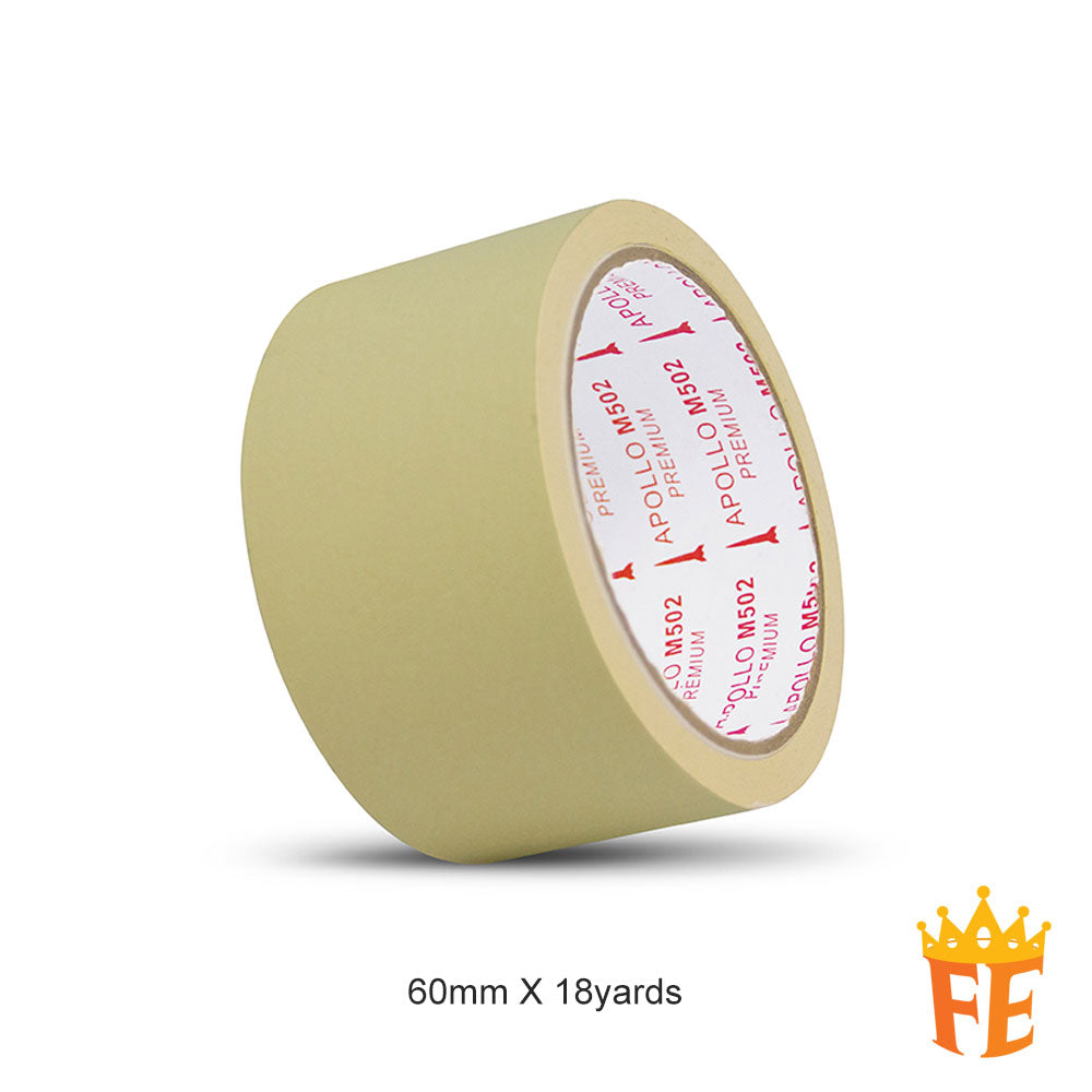 Apollo Masking Tape M502 (16.5meter) All Size (Sold in Cartons)