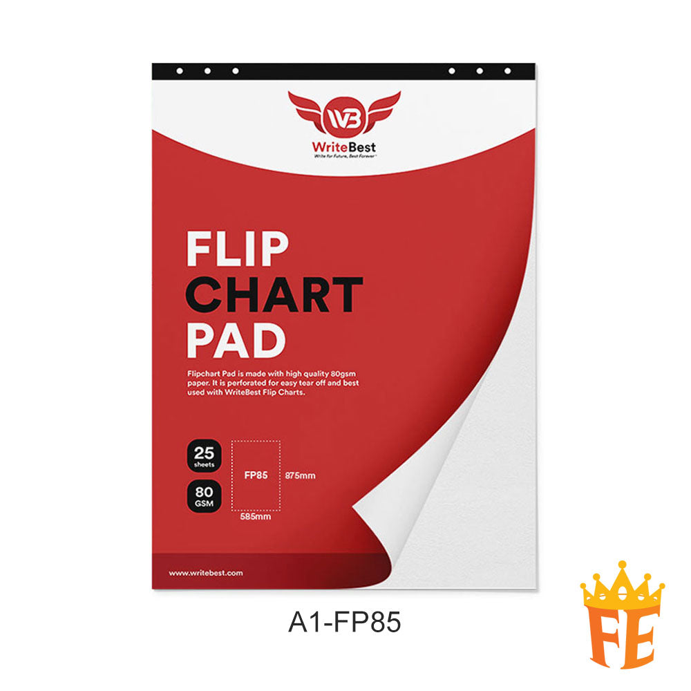 Flip Chart Pad A1 / A0 80gsm 25 Sheets Per Pad