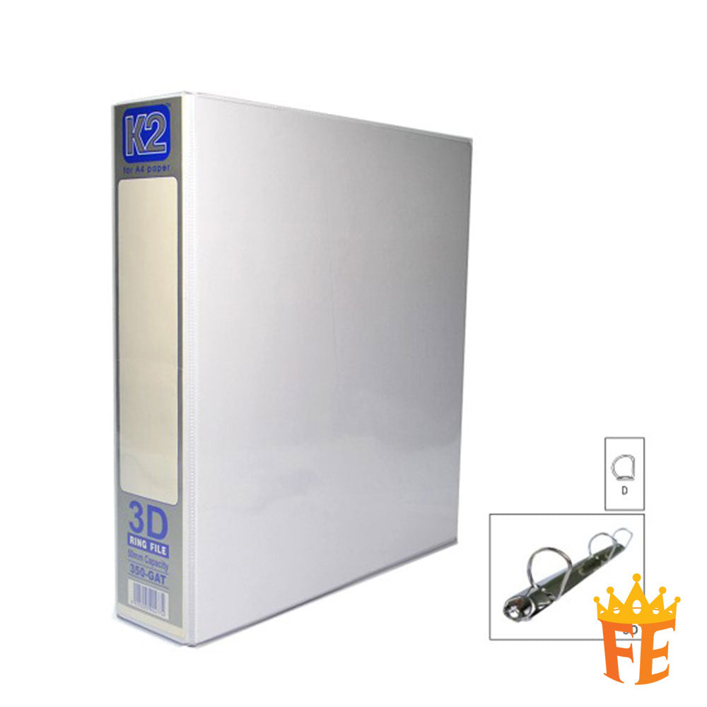 K2 Glued On File GAT Ring Binder With Transparency Cover / Fancy Colour A4 25 / 40 / 50mm , 2D / 3D / 4D