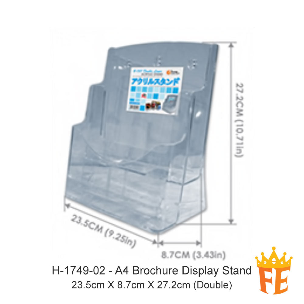 Cactus Acrylic Brochure Display Stand Multi Layer A4 Size