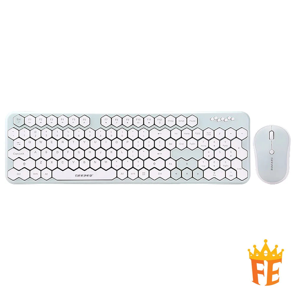 Geezer 2.4Ghz Wireless Keyboard and Mouse Combo Set Honey S