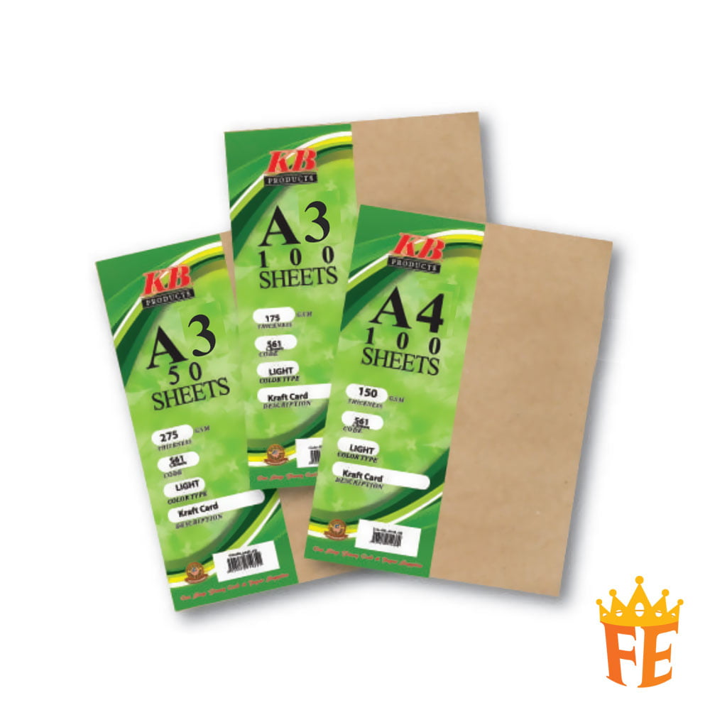 Kraft Card 100 Sheets 150g / 175g / 275g A4 / A3
