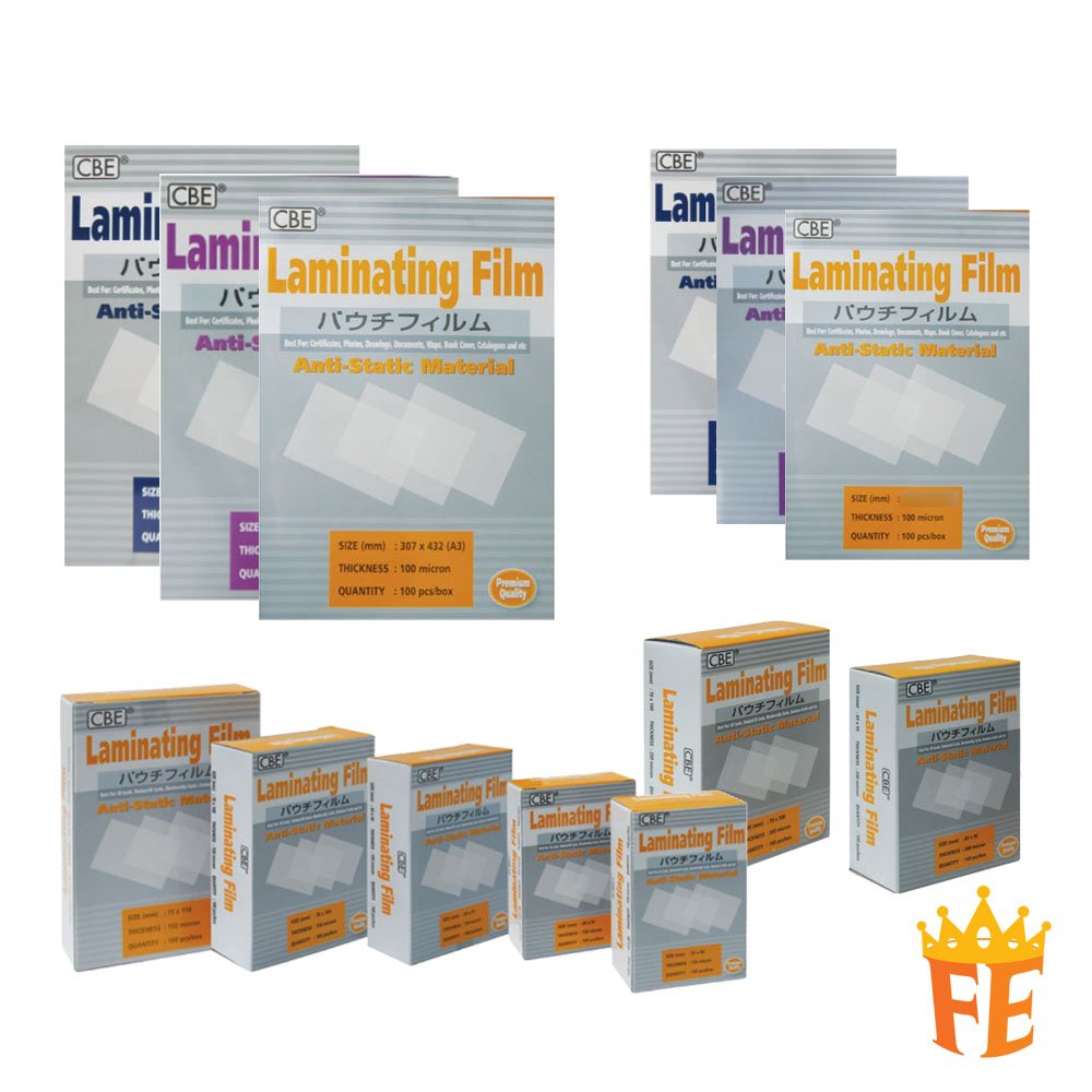 CBE Laminating Film / Pouch All Sizes