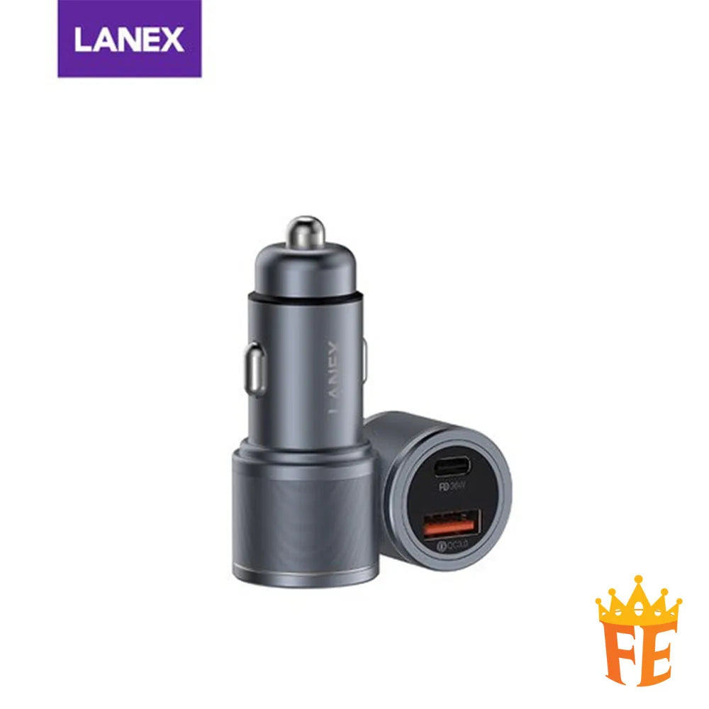 Lanex 22.5W+36W PD+QC3.0 Fast Charging Car Charger Grey LQ06
