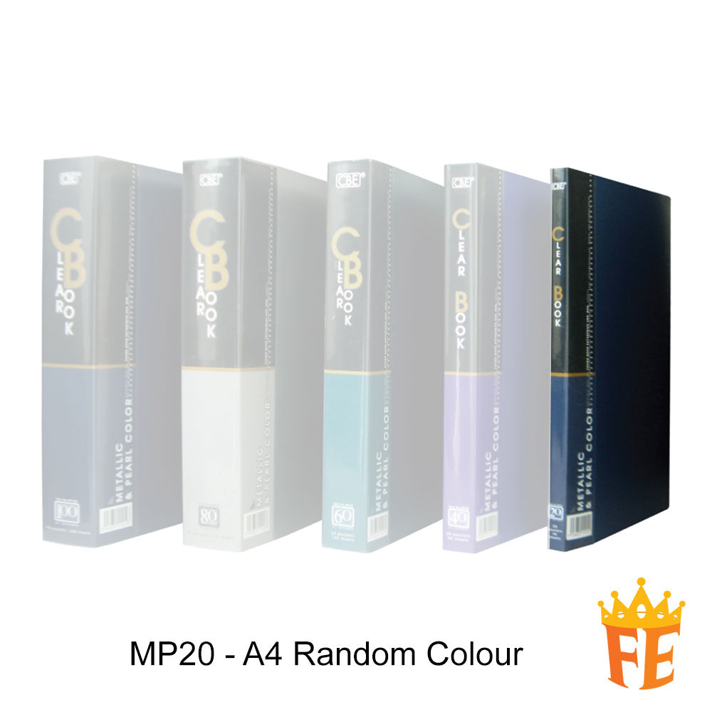 CBE MP20 / 40 / 60 / 80 / 100 Pockets Metallic Pearl Clear Holder (A4)