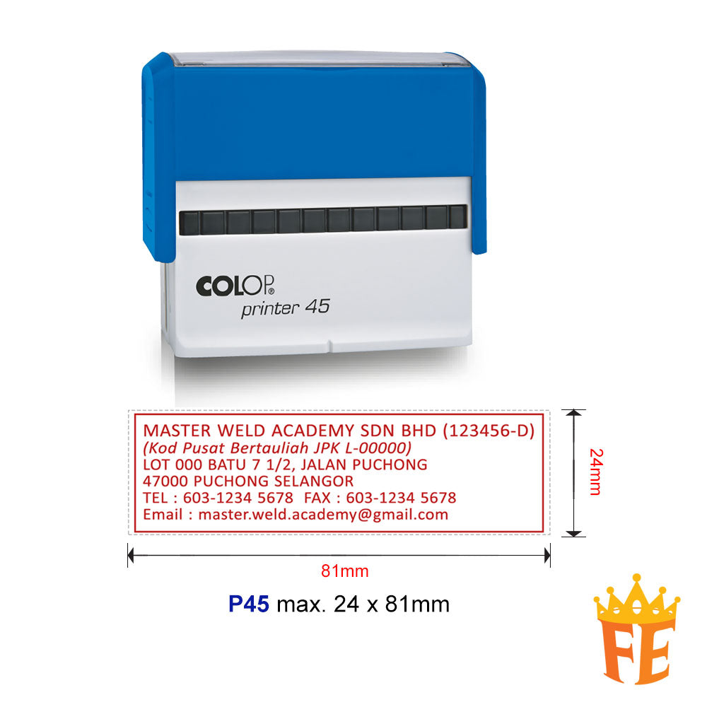 Colop Self Inking Standard Stamp All Size