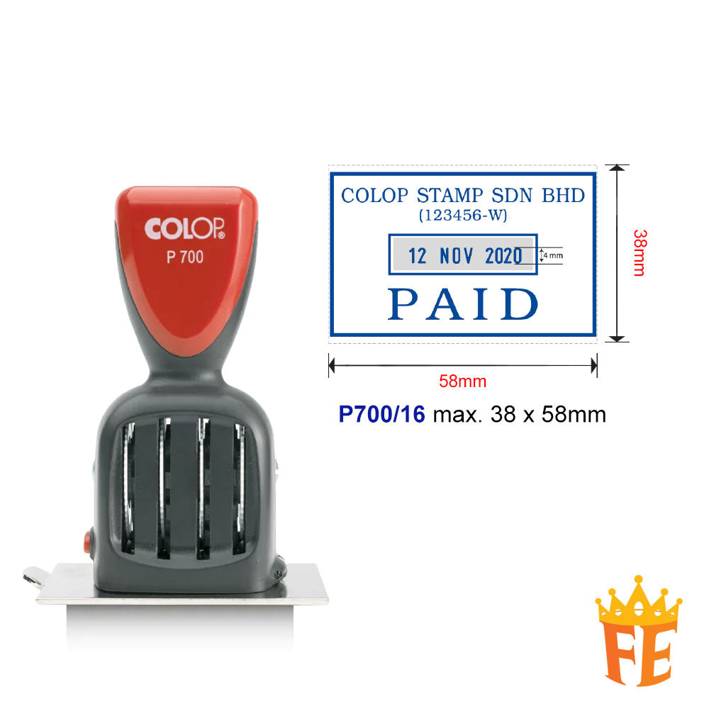 Colop Die Plate Dater / Time Stamp 12H / 24H All Size