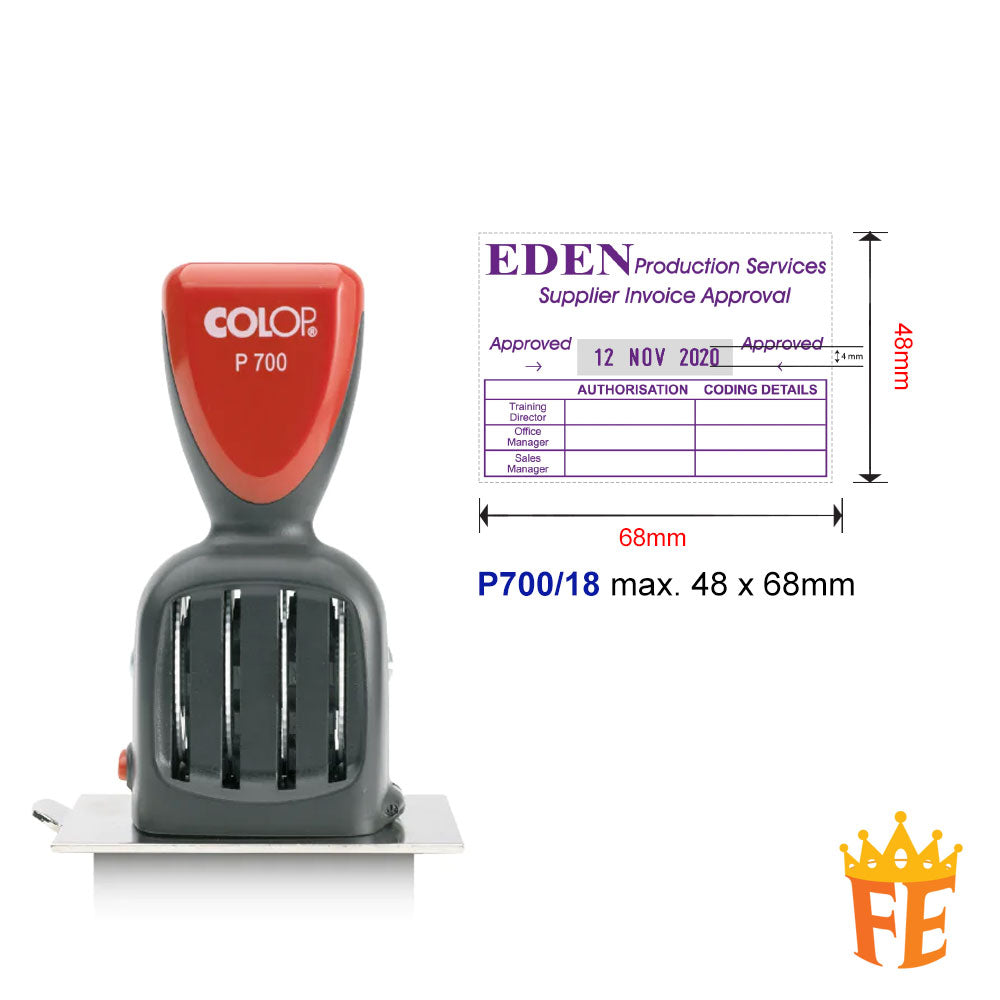 Colop Die Plate Dater / Time Stamp 12H / 24H All Size