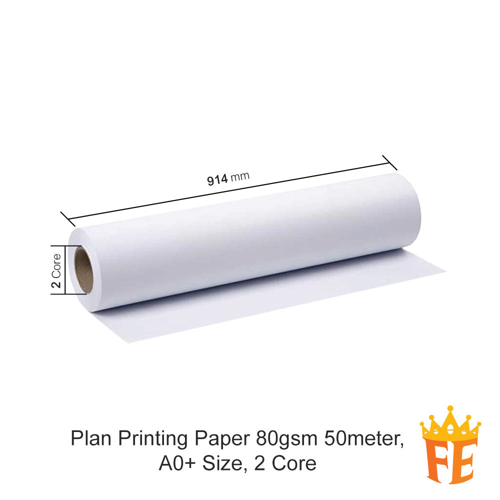 Sono-Roll Plan Printing Paper 80gsm A3 / A2 / A1 / A0 / A0+, 50 / 150meter