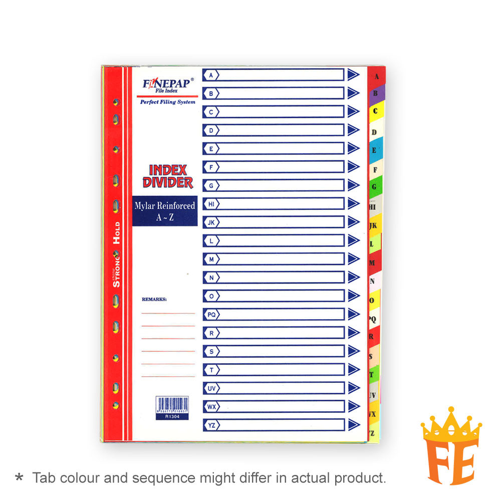 Finepap Mylar Reinforced Index Divider Jan-Dec / A-Z / 1-10 / 1-12 / 1-20 / 1-31