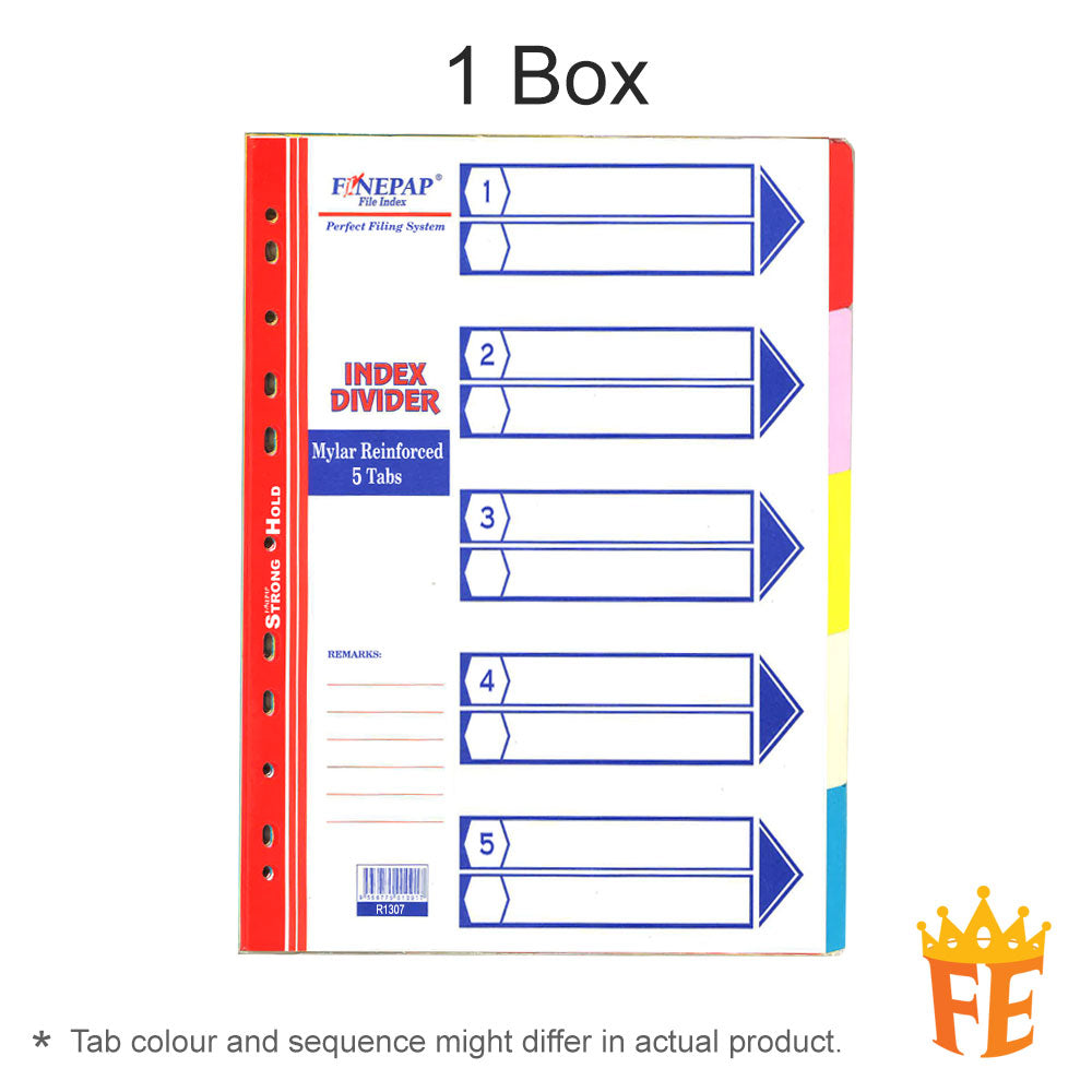 Finepap Mylar Reinforced Index Divider 5 Tabs / 6 Tabs / 10 Tabs / 12 Tabs