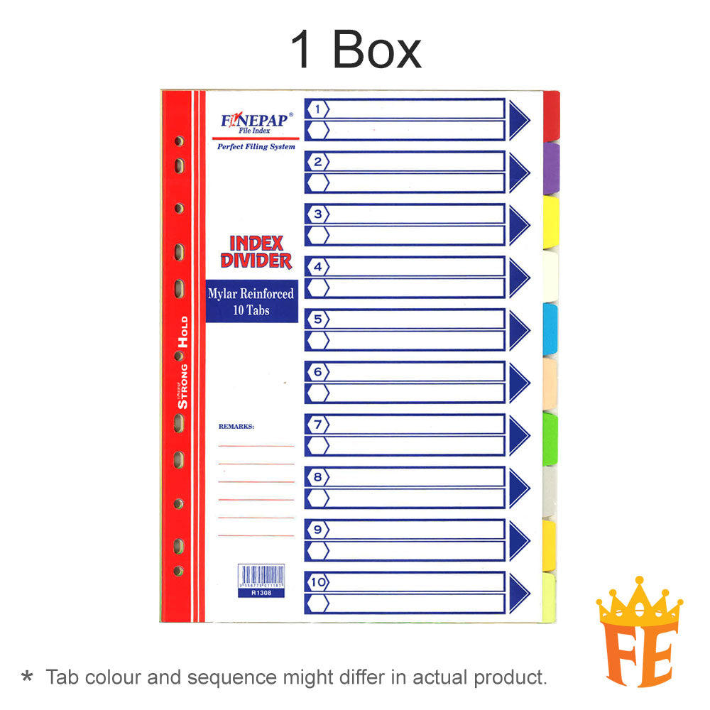 Finepap Mylar Reinforced Index Divider 5 Tabs / 6 Tabs / 10 Tabs / 12 Tabs