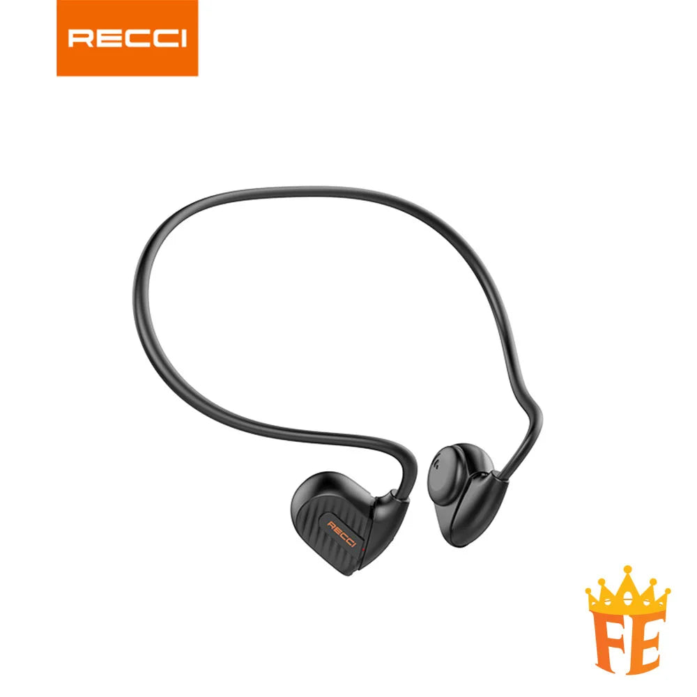 Recci Air Conduction Wireless Earphone (Lightweight, compact and waterproof protection) Black REP-W32 (Leap)