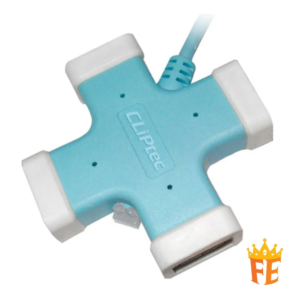 CLiPtec USB 2.0 4Port Hub (Power Optional) - x-Cross RZH-201