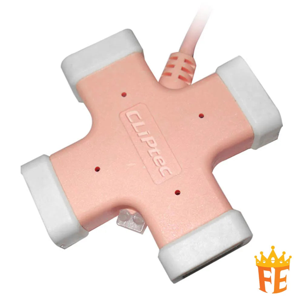 CLiPtec USB 2.0 4Port Hub (Power Optional) - x-Cross RZH-201