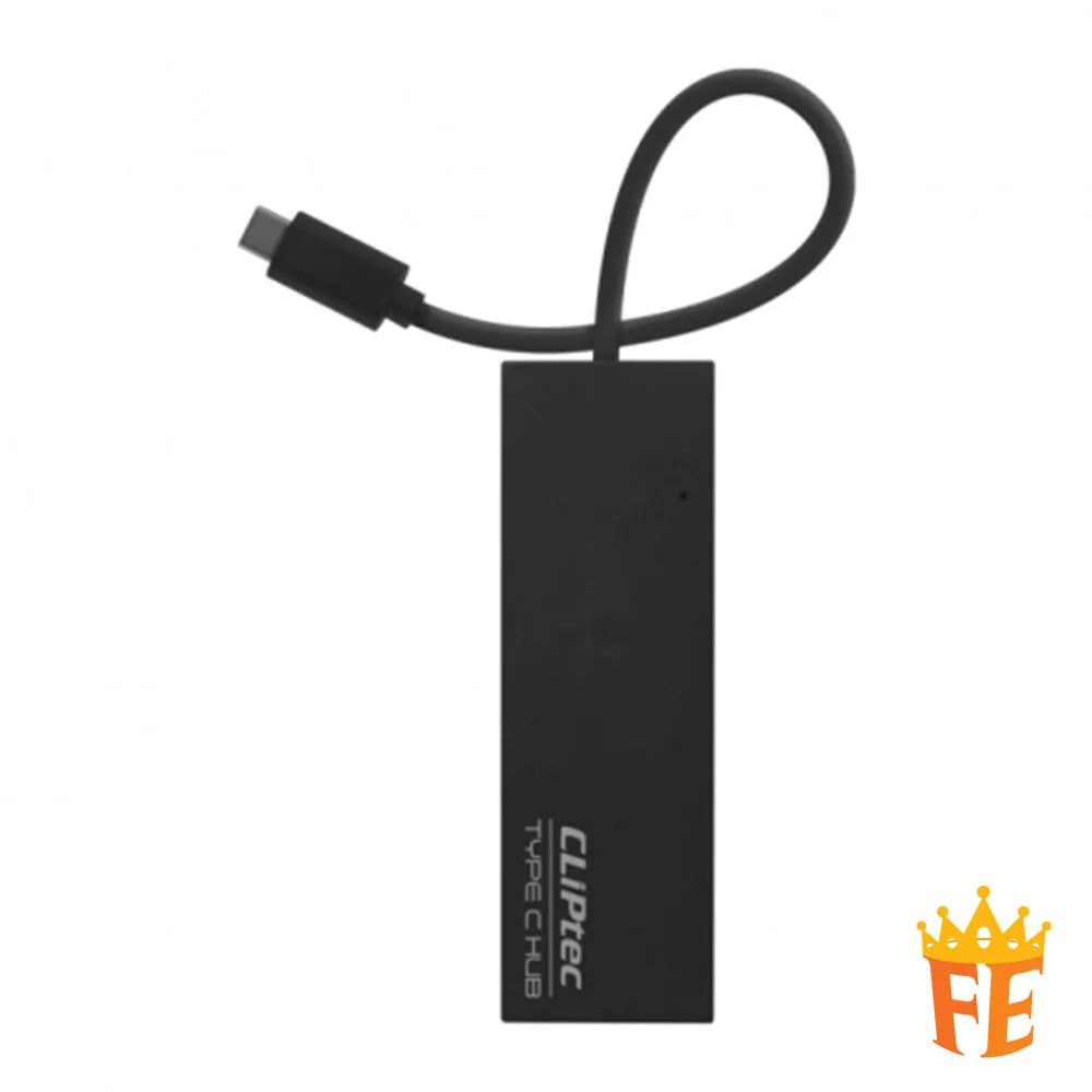 CLiPtec Type-C USB 3.1 1+3 Ports Hub - Connez Black RZH-621