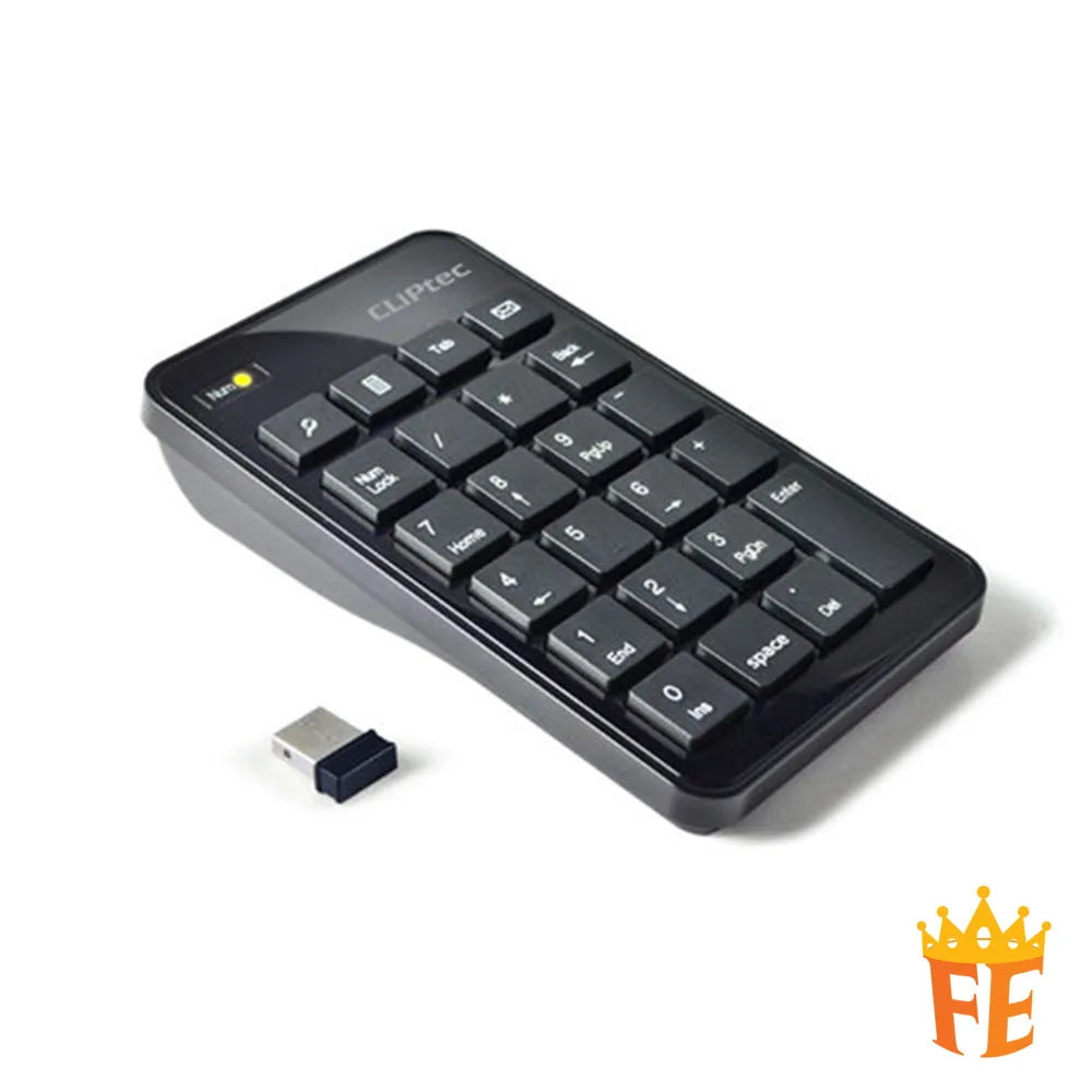 CLiPtec 2.4GHz Wireless USB Numeric Keypad (Air-Rapid) Black RZK-222