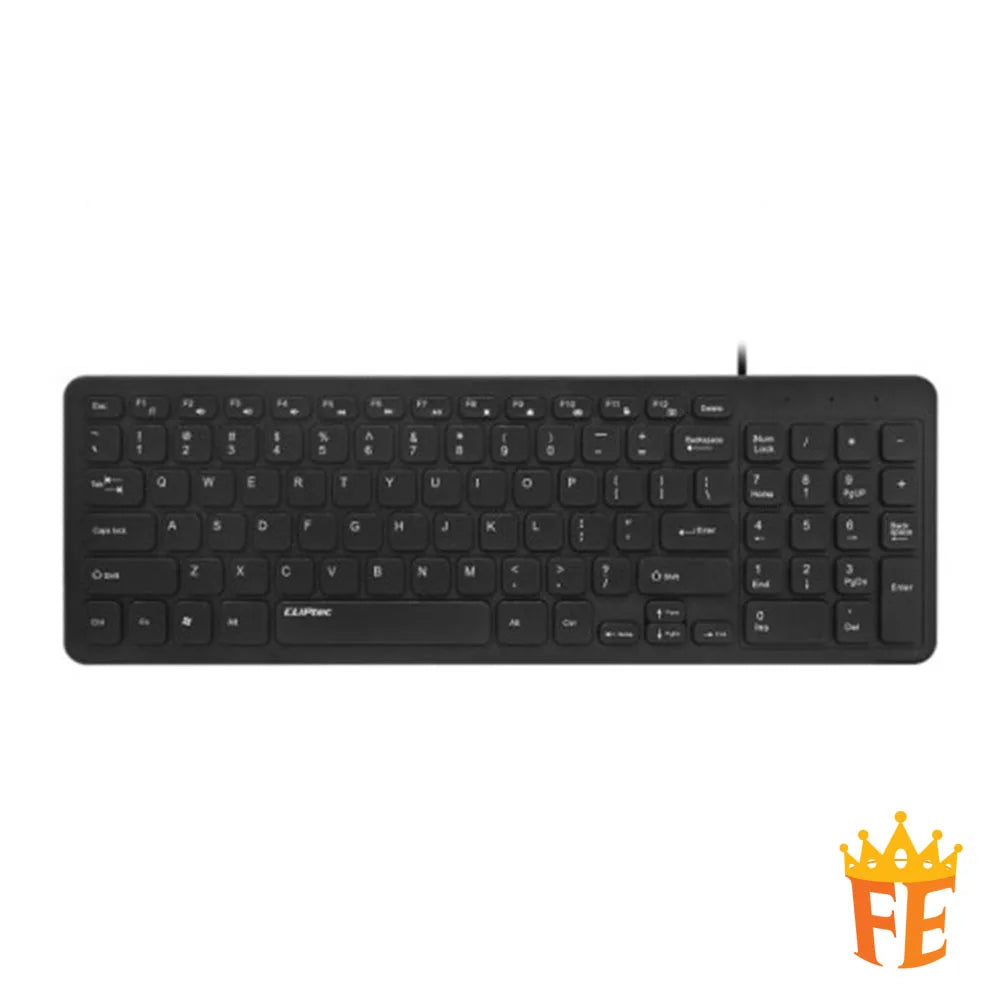 CLiPtec RZK266 USB Silent Multimedia Keyboard And Mouse Combo Set (Ofiz Xilent-Compact) Black RZK-266