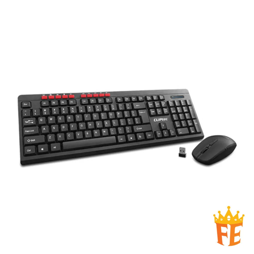 CLiPtec Wireless Multimedia Keyboard And Mouse Combo Set - Essential Air Black RZK-339