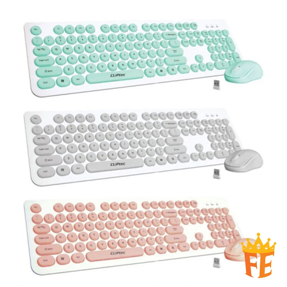 CLiPtec Wireless Keyboard And Mouse Combo Set - Young Air RZK-340