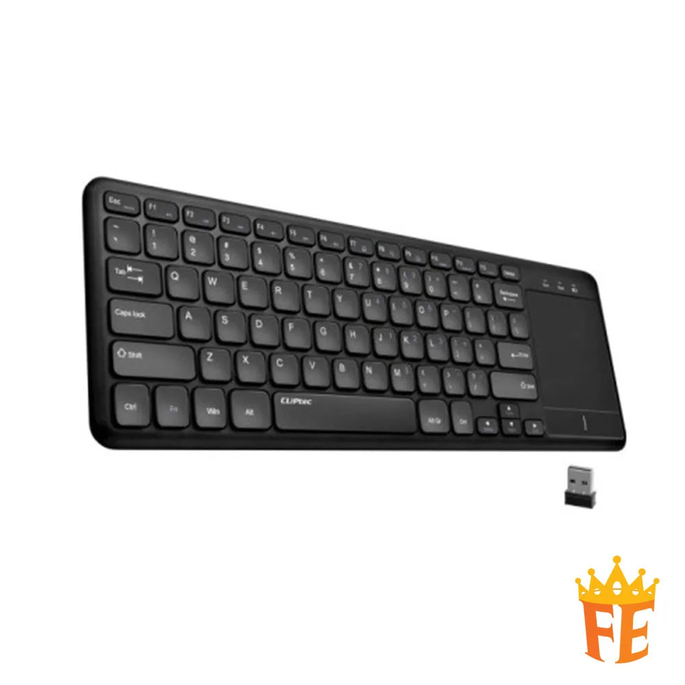 CLiPtec RZK355 Ultra- Slim WIreless Keyboard With Touchpad (Slimtouch-Air) Black RZK-355