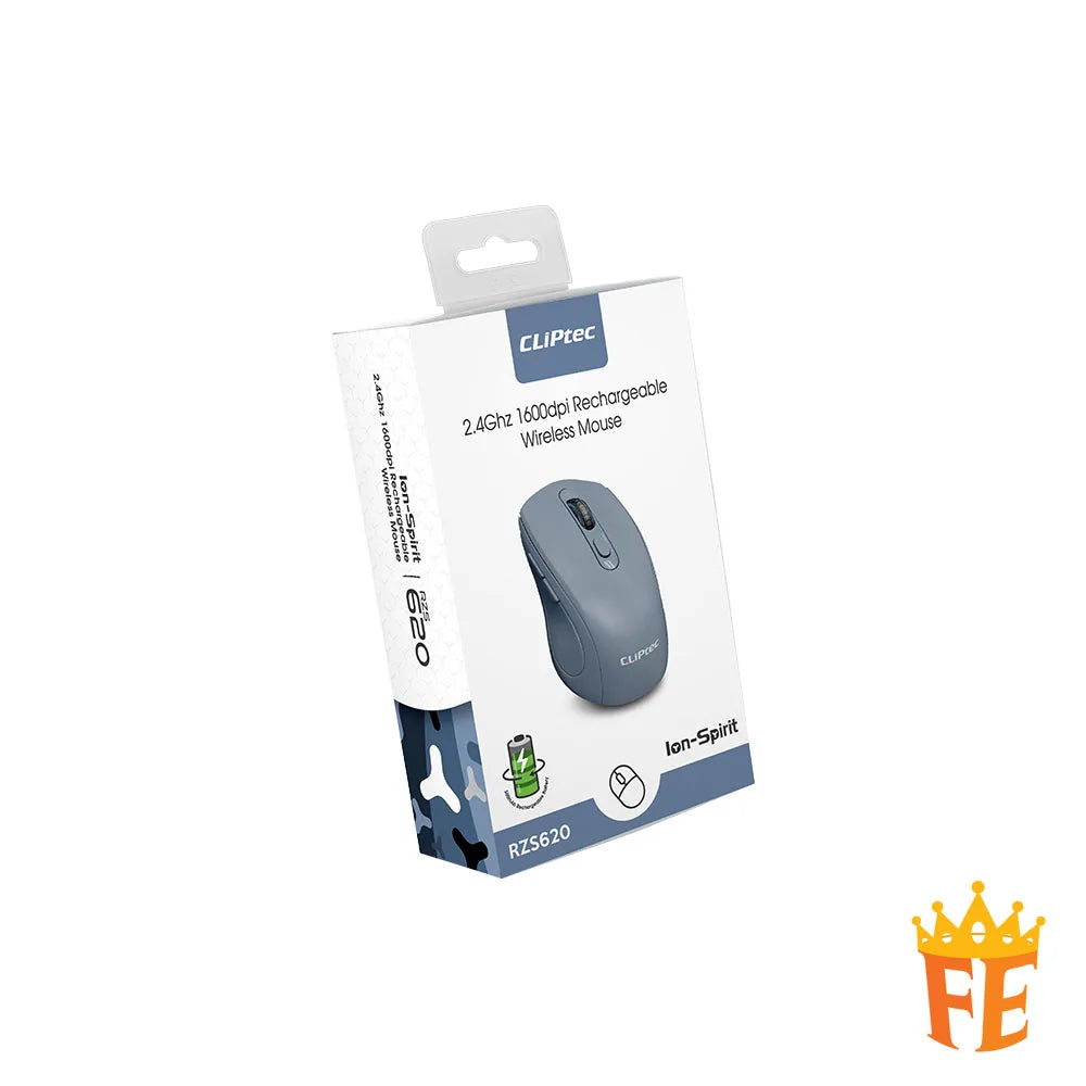 CLiPtec Rzs620 2.4Ghz 1600Dpi Rechargeable Wireless Mouse (Ion-Spirit) Rzs-620