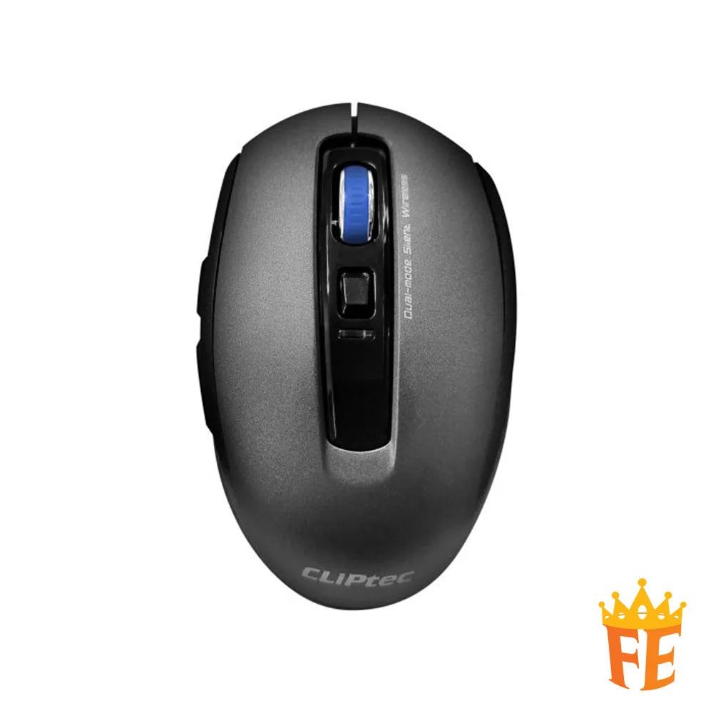 CLiPtec 1600dpi Dual Mode Silent Wireless Mouse (Dual Link-Xilent) Grey RZS-782