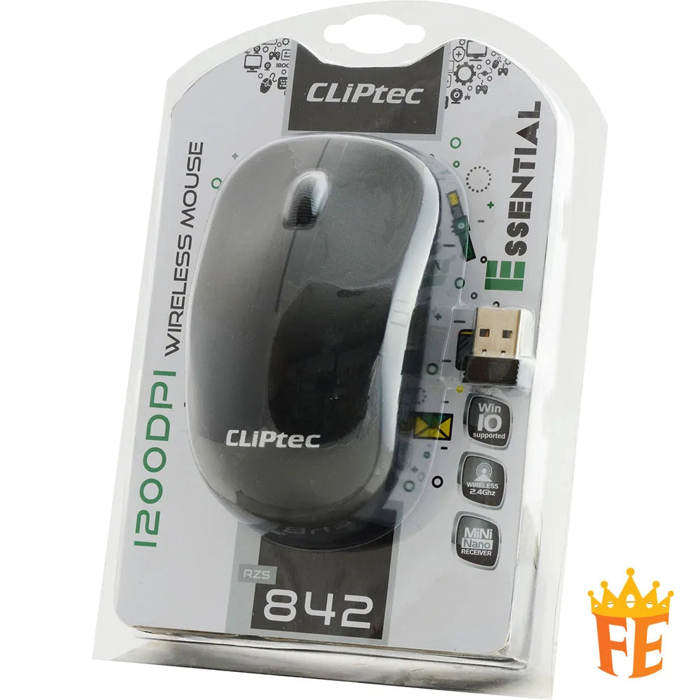 CLiPtec 1200 dpi 2.4GHz Wireless Optical Mouse - Essential RZS-842