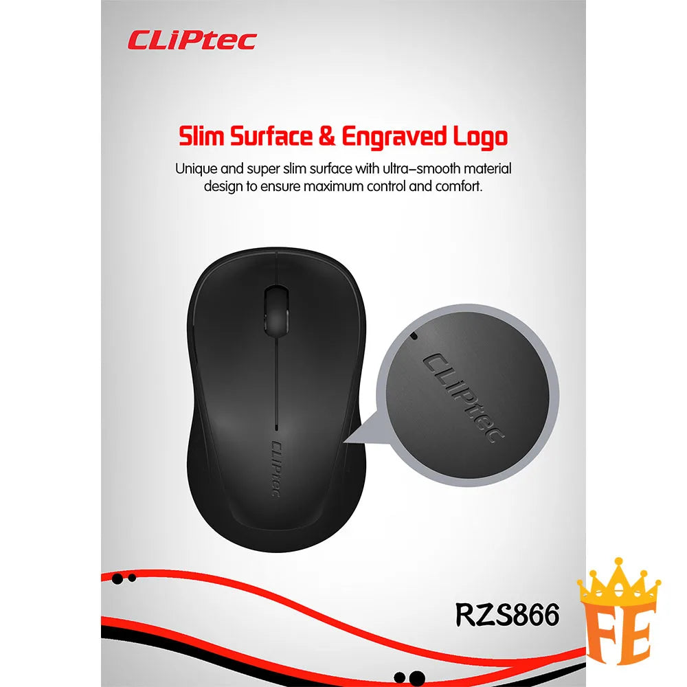 CLiPtec RZS866 1200 dpi 2.4Ghz Wireless Mouse- CLiP-Trax RZS-866