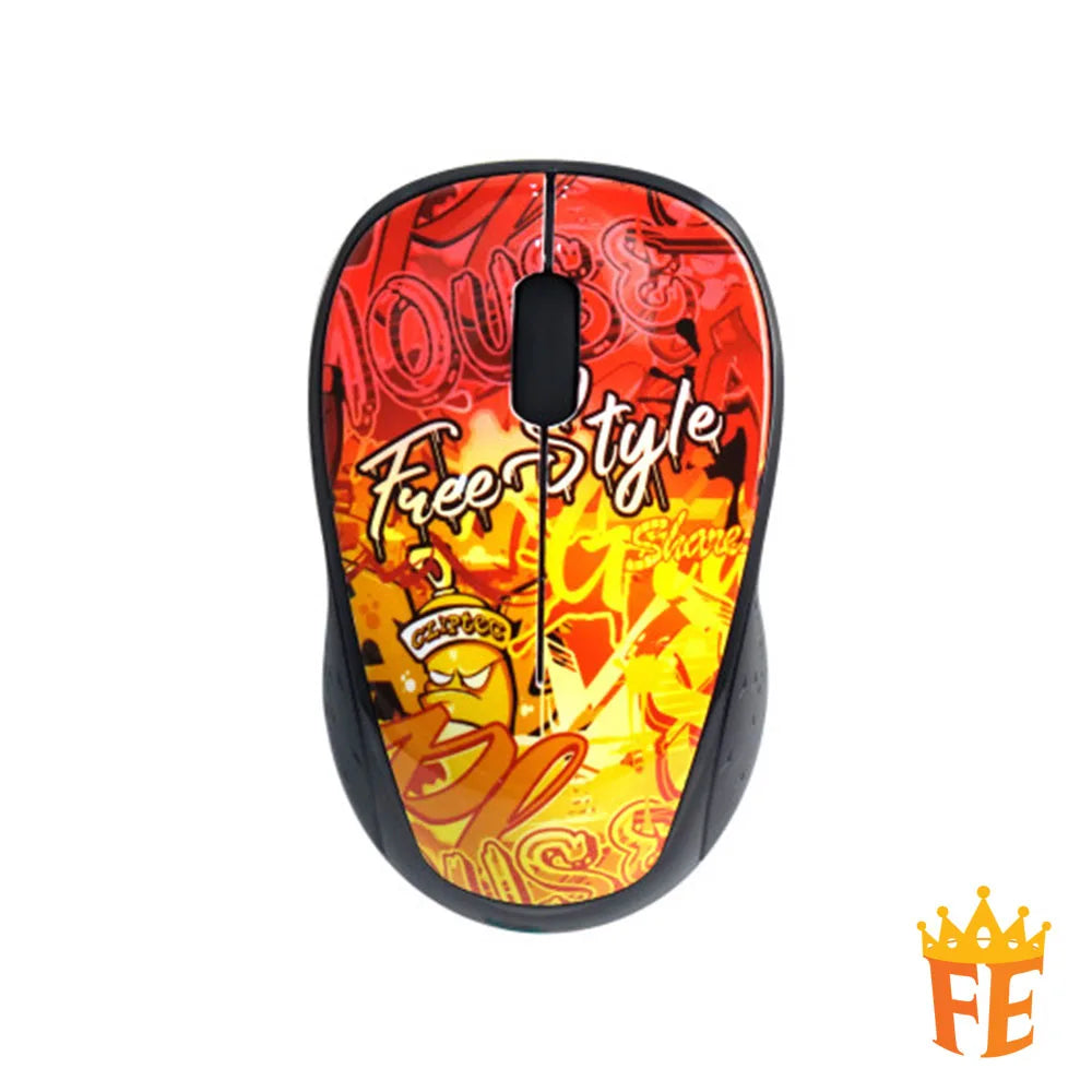 CLiPtec 1200 dpi 2.4Ghz Wireless Silent Mouse - Xilent Graffiti RZS-866G