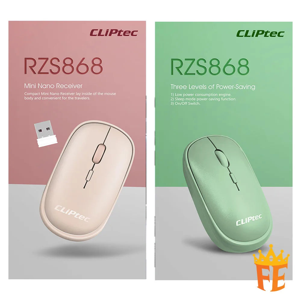 CLiPtec 1600DPI 2.4Ghz Wireless Silent Mouse- Youth Xilent RZS-868